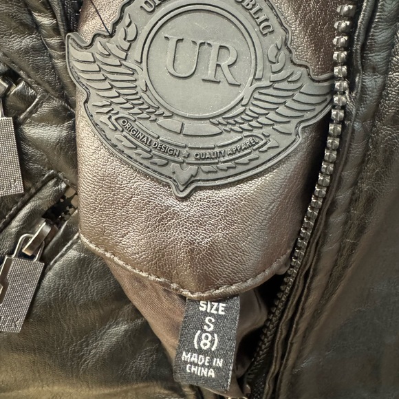 Kids Black leather Jacket - Picture 2 of 2